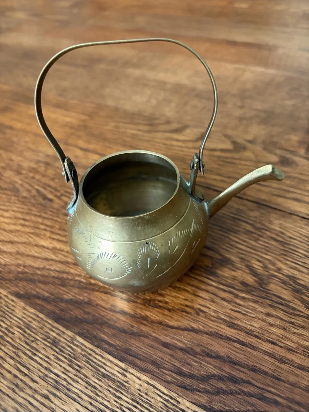 Vintage Small Ornate Brass Metal Teapot Handle No Lid